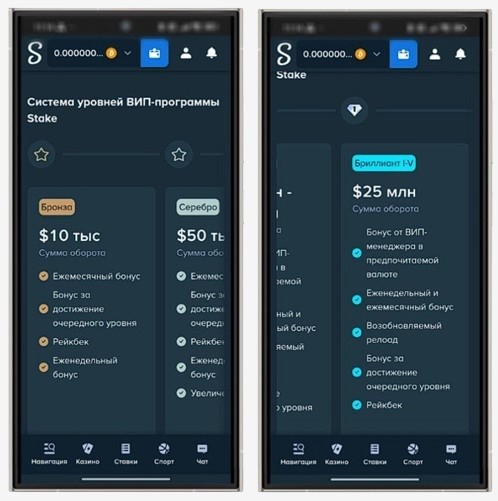VIP клуб в Stake Casino